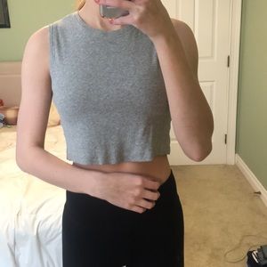 gray comfy crop top